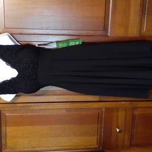 New blue sage jet black fit & flair halter dress 12